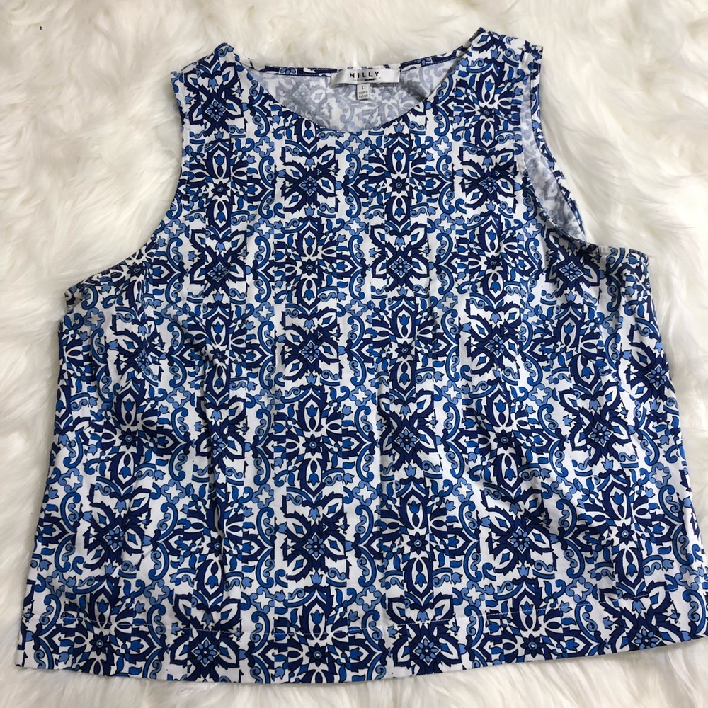 Milly by Design Nation Blue / White Floral Tank